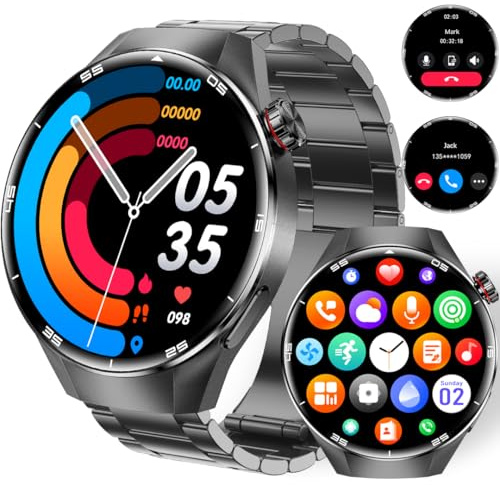 TAYSHILEY Smart Watches for Men, 1.73 AMOLED Smartwatch with 100 Sports Modes, Heart Rate/Sleep Monitor, Bluetooth Phone Calls, IP67 Waterproof,Fitness Tracker for iPhone/Android (Black)