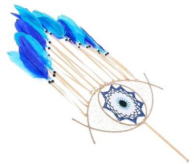 CONGARTENO Tapiz de Atrapasueños de Ojo Malvado Hecho Mano Adorno Colgante de Plumas para Pared Atrapasueños Decorativo para Dormitorio