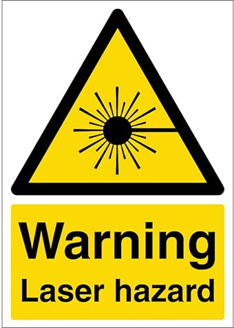 Warning Laser Hazard - Portrait 150 x 200 mm - 2mm Super-Tough Rigid Plastic