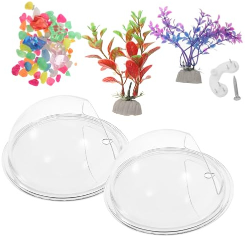 GALPADA Transparent Wall Mounted Acrylic Fish Tank Diameter Space-saving Aquarium for Fish and Plants Home Decor with Clear View and Construction