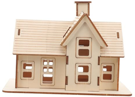 Hohopeti DIY Holzhaus Modellbausatz Feines Design Einfach zu Montierendes Puzzle Handwerkliche Holzhäuser Bausatz für Erwachsene Dekoratives Modell für Zuhause Büro Party