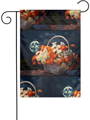 Decorazione da giardino bandiera da giardino 30,5 x 45,7 cm WHJDPP crisantemi in piena fioritura stampa spessa e resistente all'usura per vasi da fiori e prati da giardino