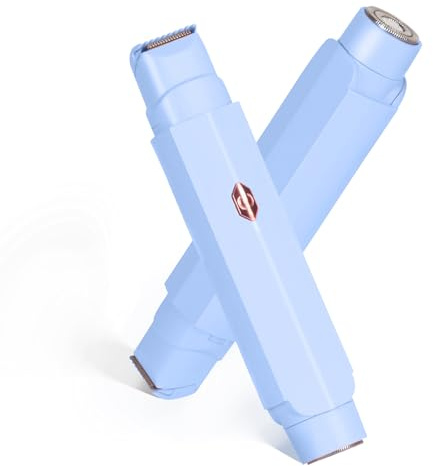 Rasoio elettrico per bikini 2 in 1 per donne e donne, ricaricabile, depilazione delicata per pelli sensibili (blu)