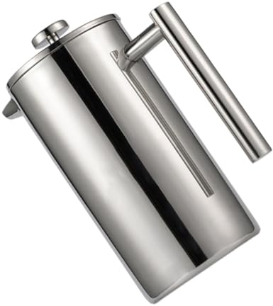 DECORNIJIA Prensa Francesa de Acero Inoxidable de Doble Tetera Infusora Multifunción para Café y Té Filtro Integrado Diseño Moderno y Fácil Limpieza