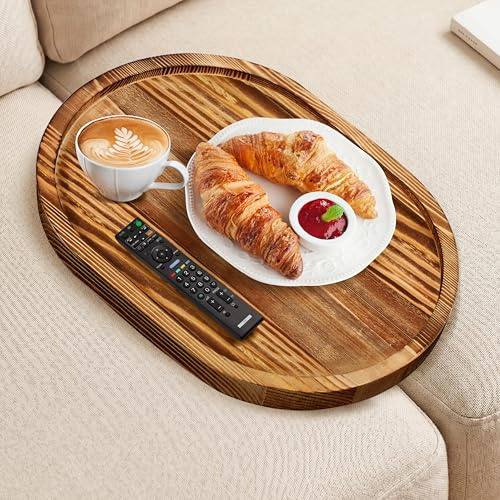 Wood Couch Insert Tray for Middle, Folding 15.7x11.2 Sofa Trays Couch Tray Table for Sectionals Perfect for Drinks, Snacks, Phone, Remote Control