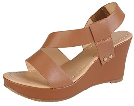ZTFYKLIN Sandalias Mujer Verano Correa Para De Zapatos Tobillo Cuñas Brown, 41 Ortopedicos Con Plataforma Fucsia Esparto Comodos Senderismo Plantilla Extraible Alpargatas Zapatillas Fascitis