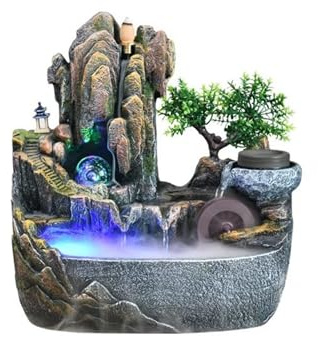 Vattenfunktion Bordfontän med stenparti, inomhusvattenfall for meditation for hemmakontor