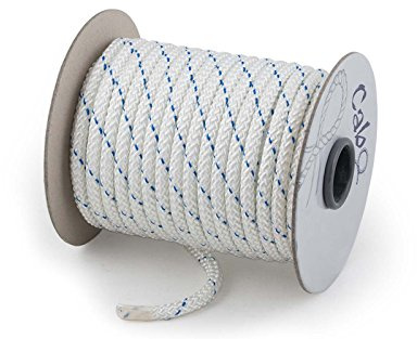 wellenshop Festmacher-Leine Ø6 mm Länge 20m Hell-Blau Dunkel-Blau Grün Weiß Polyester PES Tauwerk Tau Polyesterleine Seil