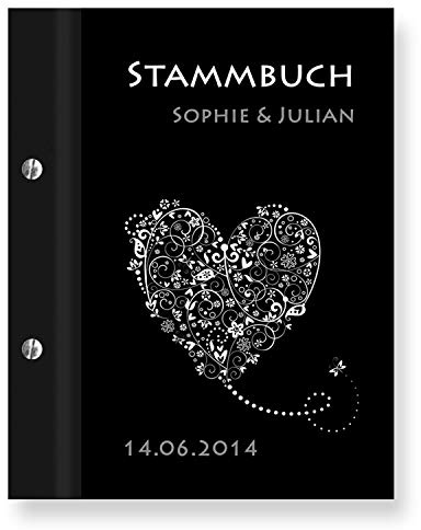 Stammbuch der Familie personalisiert 'Mamba' Einband schwarz A5 Familienbuch Familienstammbuch Stammbaum Stammbücher Holzbuch Hochzeit