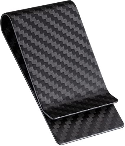 SERMAN BRANDS Carbon Fiber Money Clip for Men – Slim RFID Money Clip Wallet, Minimalist Front Pocket EDC Wallet Cash Holder & Credit Card Holder -100% Real Carbon Fiber Wallet