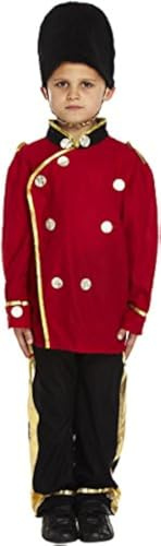 Pojkar Busby Guard maskeraddräkt kostym kunglig soldat uniform London barnkläder (4-6 år)