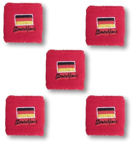 Sonia Originelli 5er Set Schweißband Fanartikel - Frottee Handgelenk Fan Schweißbänder für Fußball WM EM Sport & Fanset