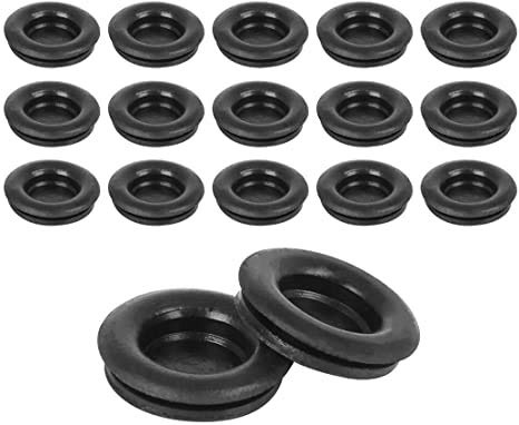 Fielect 30Pcs Rubber Grommets 7/8-Inch / 22mm Hole Wire Grommets Eyelet Ring Gasket Rubber Grommets for Wiring O Ring Electric Cable Protector, Black