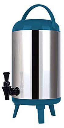 S-pomy Groß Getränkespender Heißwasserspender mit Zapfhahn, Edelstahl Thermoskanne Tee Thermobehälter Kaffee Isolierkanne Doppelwandige Teekanne, Hält Warm/Kalt lange, 8L/10L/12L