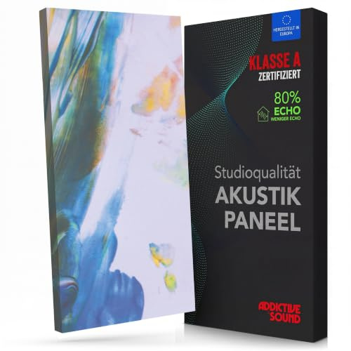 Addictive Sound Akustikbild Schallabsorber 100x50x6 cm, Abstract 5 | Breitbandabsorber ab 100 Hz, Kunstdruck auf Akustikstoff, EU-Produktion, Wand- und Deckenmontage-Set inklusive
