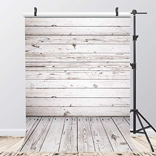 AIIKES 6x9FT White Wooden Plank Photography Backdrop Vintage Wooden Texture Backdrop Newborn Photography BackdropBirthday Decoration Backdrop Studio Props 10-924