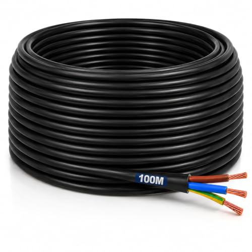 Aquacadabra Black Pond Electrical Cable 3-Core Garden Electric Cable 100m