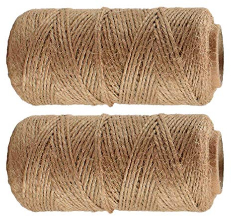 Jute Twine String 3 Ply Thickness Rope For Decoration Garden Floristry Brown Cotton