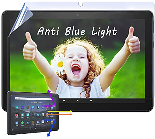 IPROKKO 2 Pack Anti-Blue Light Screen Protector for Fire HD 10 Tablet (10.1 Inch) - Fire HD 10 Plus/Kids/Kids Pro Anti Glare Screen Film