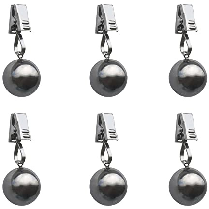 6 Pack Heavy Tablecloth Weights, Stainless Steel Balls with Rust-Resistant Clip Tablecloth Weights