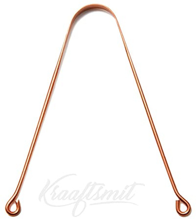 Kraaftsmit Zungenreiniger aus Kupfer, für Kinder und Erwachsene, ayurvedischer Zungenreiniger für Mundgeruch (rund), 2 Stück