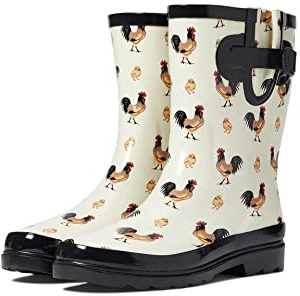 Western Chief Women's Chicken Roost Mid Rain Boot, Cream, 11