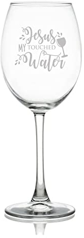 Jesus Touched My Water Weinglas graviertes Gläser für Party, Hochzeit, Weihnachten, 325 ml