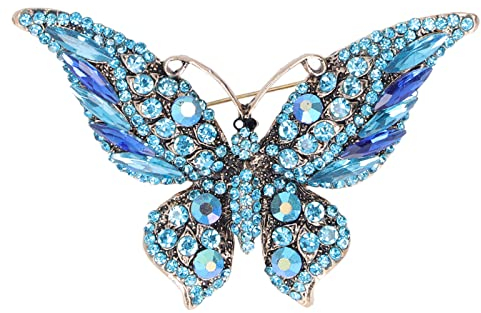 HERCHR Broche papillon arc-en-ciel - Bijoux - Rétro - En métal - Accessoire pour vêtements - Bleu