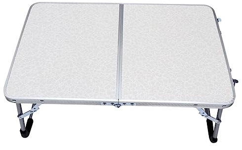 Veemoon Aluminiumlegierung Klapptisch Ultraleichter Schreibtisch Aufklappbarer Tisch Klappbar Schreibtisch Für Camping Reisen Grilltisch Computertisch Wandern Park Weiß