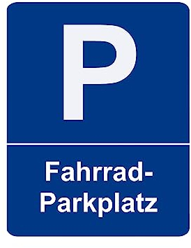 Parkplatzschild Fahrrad-Parkplatz - Hinweis Schild aus Kunststoff für Ihren Parkplatz in verschiedenen Größen und Bohrungen