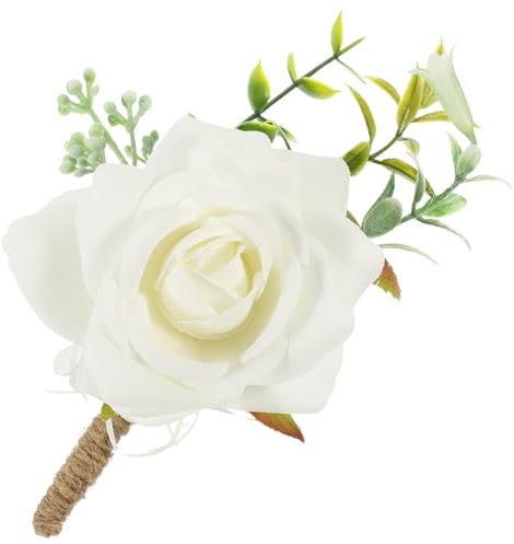 MAGICLULU Hochzeitscorsage Aus Künstlichen Blumen Elegante Ansteckblume Für Bräutigam Und Trauzeugen Für Hochzeiten Partys Und Besondere Anlässe Ansteckblume Mit Natürlichem Look
