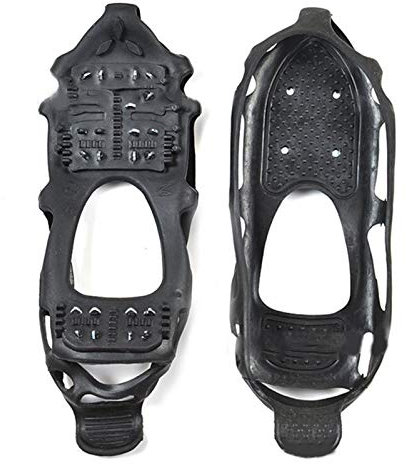 ELTOX Spikes für Schuhe Winter,Schuhspikes 24 Bolzen Anti-Skid Schuhspikes Unisex Winter Klettern Anti-Rutscheiße Eisgreifer Spike Schnee und Eiskrämpfe S/M/L/XL Größen (Size : Black S)