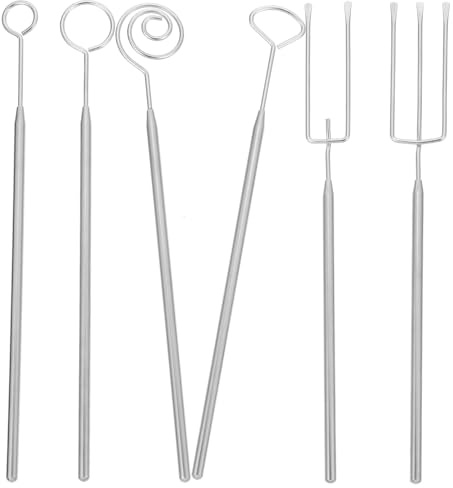 Amosfun Chocolate Dipping Fork Set 6 Pcs Stainless Steel Fondue Tools for Candy Making Dessert Decoration Baking Supplies