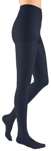 medi mediven elegance | Atmungsaktive Kompressionsstrümpfe Strumpfhose | Mit Komfortsohle | Größe: III | KKL 2 | Farbe: Marine | Normal | Offene Spitze | Ohne Haftband