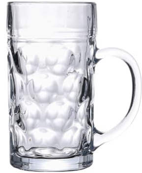 vidaXL Bierkrüge mit Henkel Glas, Bierkrug mit Noppen-Design, Bierglas für Bar Restaurant Café, Bierbecher Trinkglas Glasbecher, 500 ml