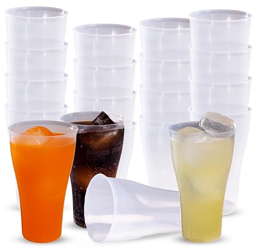 TUKA - 120 Vasos Reutilizables Premium Tipo Cocacola de 480 ML - Plástico Duro Resistente - Ecológicos - Libre de BPA - Para Fiestas, Eventos, Copas, Gin Tonic, Cubata - Vasos Grandes (120)