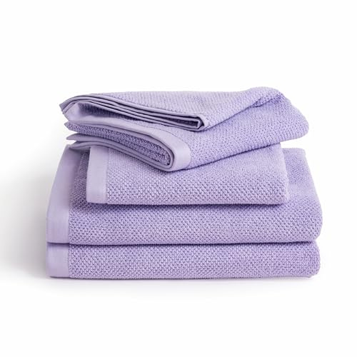 herzbach home - Spa Kollektion - Handtücher Duschtücher Set 100% Baumwolle (Lavendel)