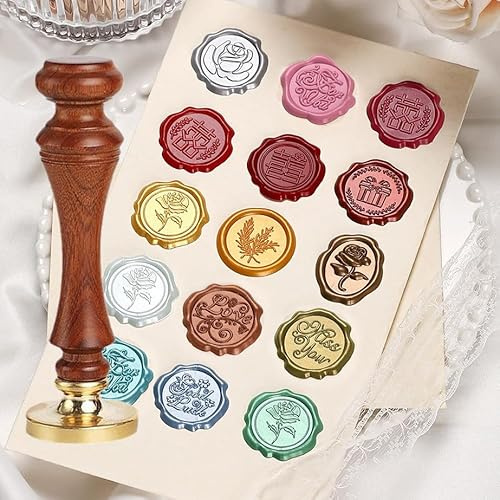 Personalisiert Wachssiegel Stempel Siegel Wachs Siegelstempel Stempel mit eigenem Logo/Name/Brief/Design Wachs Siegelstempel für Hochzeit (Logo) (B-Hochzeit)