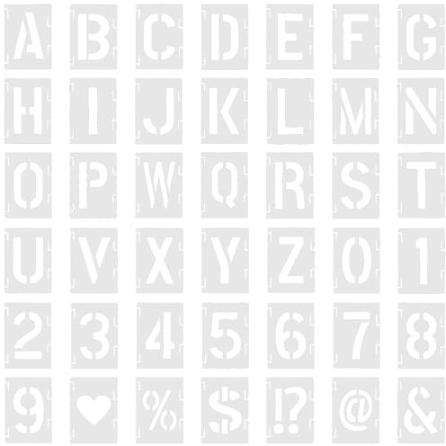 42 STK Schablone Buchstaben Schablonen Set, Wiederverwendbare Kunststoff Schablonen Buchstaben, Zahlenschablone, Zeichenschablone, Alphabetschablone, Bastelschablonen für DIY Malerei Holzschilder
