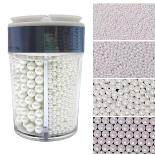 Edible Candy Cake Decoration White Pearl 2mm 4mm 7mm 10mm 168G Toppers Valentine's Day Birthday Halloween Thanksgiving Christmas party Team Dinner Cake Cupcake Cookies for Dessert Sprinkles