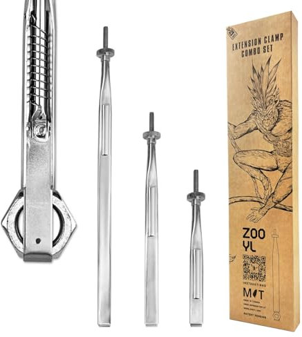 ZOOYL Spring-Loaded Extension Clamps Tri-Pack – Exclusive Spring-Loaded Mechanism, Knob-Locking Design, Saves Time in Tight Spaces, Holds Nuts, Bolts & Hoses, 3 Sizes (14.5, 10.5, 7.5) for Easy Use
