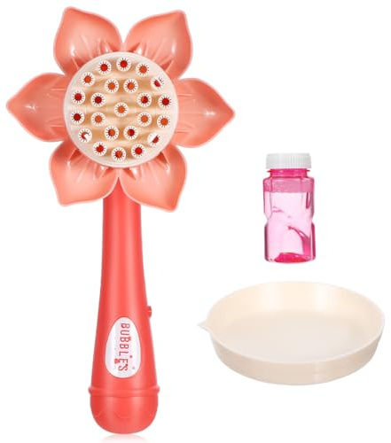 VICASKY Sonnenblumen-Bubble-Maschine Blasenmaschine elektrische Sonnenblume seifenblasenmaschine für Bubble Machine for Seifenblasenmaschine in Sonnenblumenform Rosa