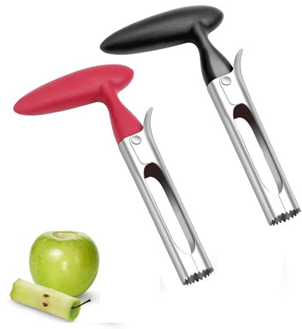 Yeenano Apple Corer,2 Pcs Stainless Steel Apple Corer & Fruit Remover with Non Slip Handle Multi Fruit Core Remover for Apples,Pears,Pineapple,Peppers Durable Kitchen Gadget for Slicing Coring
