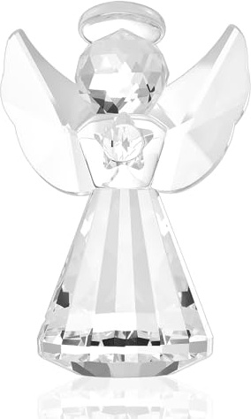Crystal Angel Ornament Clear Glass Gifts for Women Nurses Mothers Day Guard Healing Sustenance Praying Angels Figurines for Child Suncatcher Gemstone Collectible Ornament Prayer Memorial for Home