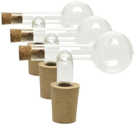 Bottle Master Look - Doseur en verre pour feux nobles - 2,0 cl : 20 ml - Pour bouteilles de 0,5 à 0,7 l, Naturel, Marron (Lot de 3)