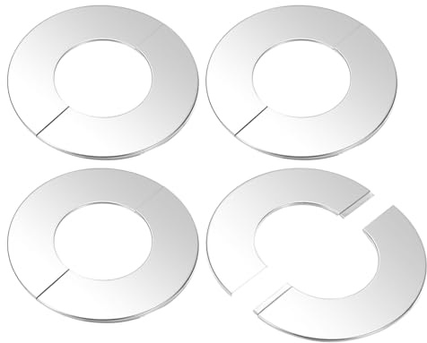 M METERXITY 4-Pack Brida De Pared Partida, Para Tubería De 2.8 Pulgadas/70mm DE Acero Inoxidable 304 Placa Escudete Redonda Placas De Fontanería Autoadhesivas Para Tubería De Agua/Grifo