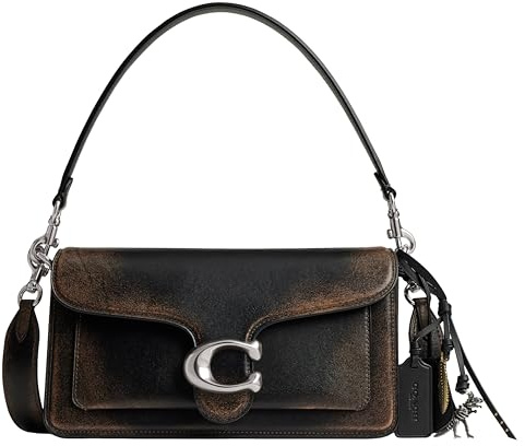 Coach Damen Shoulder Bag Loved Leather Tabby Umhängetasche 26, Links/Schwarzbraun