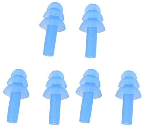 Booso 3 Par de Tapones para los Oidos de Silicona Flexible para Natacion Buceo, Azul