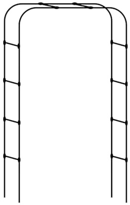 Enrejado metálico para Plantas trepadoras - 170 x 185 cm. Soporte de Arco para macetas de Rosales, Uvas y clemátides. Soporte para Plantas de Exterior en Balcones y Jardines.