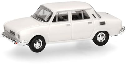 Herpa Modellauto Skoda 110L, alpineweiß (Spur TT), Miniatur im Maßstab 1:120, Sammlerstück, Made in Germany, Modell aus Kunststoff